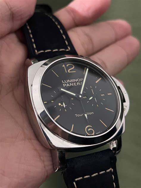 Panerai Luminor 1950 Tourbillon GMT Black Dial Mechanical